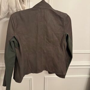 Lamarque Brown and Green Leather Jacket